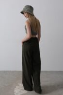 Wide Leg Pants With Elastic Waist - Reyon - Globality Store - Women Clothes Wholesale Turkey