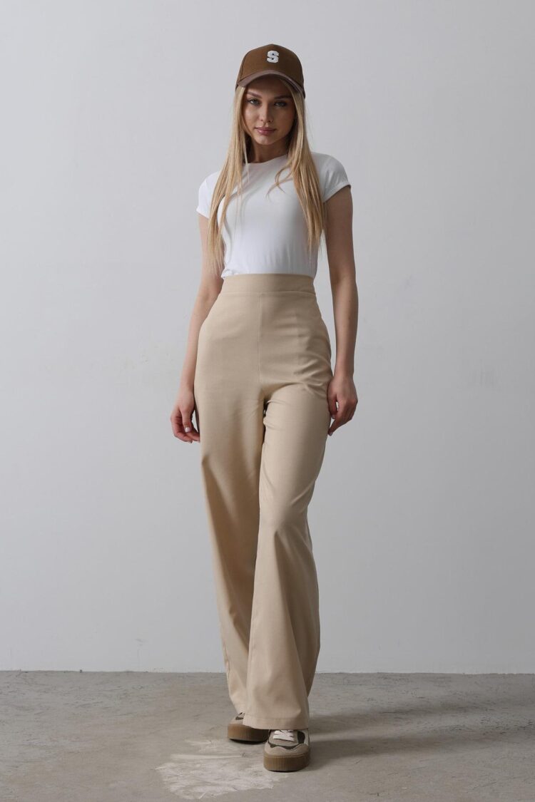 Half-Elastic Waist Palazzo Pants - Reyon - Globality Store - Women Clothes Wholesale Turkey