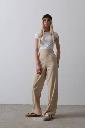 Half-Elastic Waist Palazzo Pants - Reyon - Globality Store - Women Clothes Wholesale Turkey