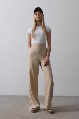 Half-Elastic Waist Palazzo Pants - Reyon - Globality Store - Women Clothes Wholesale Turkey