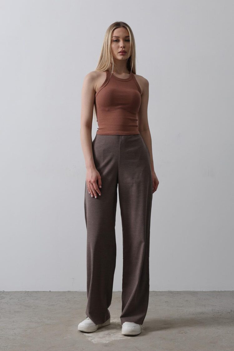 Half-Elastic Waist Palazzo Pants