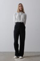Half-Elastic Waist Palazzo Pants - Navy - Reyon - Globality Store - Women Clothes Wholesale Turkey