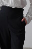 Half-Elastic Waist Palazzo Pants - Navy - Reyon - Globality Store - Women Clothes Wholesale Turkey