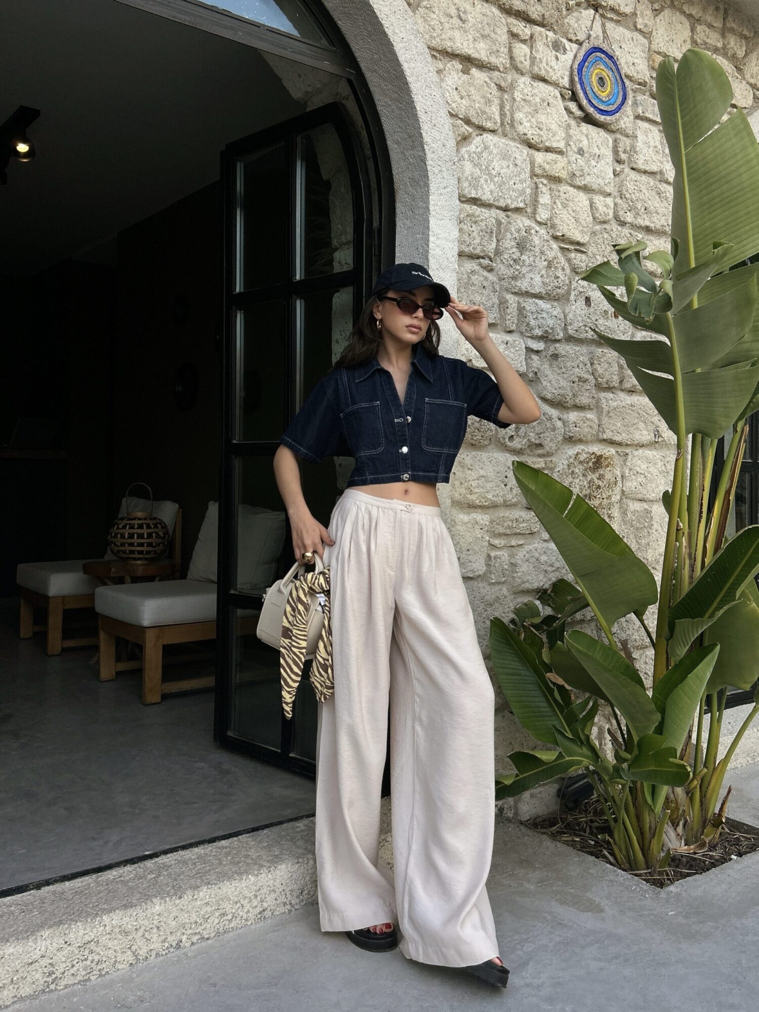 100% Modal Fabric Pleated Wide Cut Pants 29110 - First Angels - Globality Store - Women Clothes Wholesale Turkey