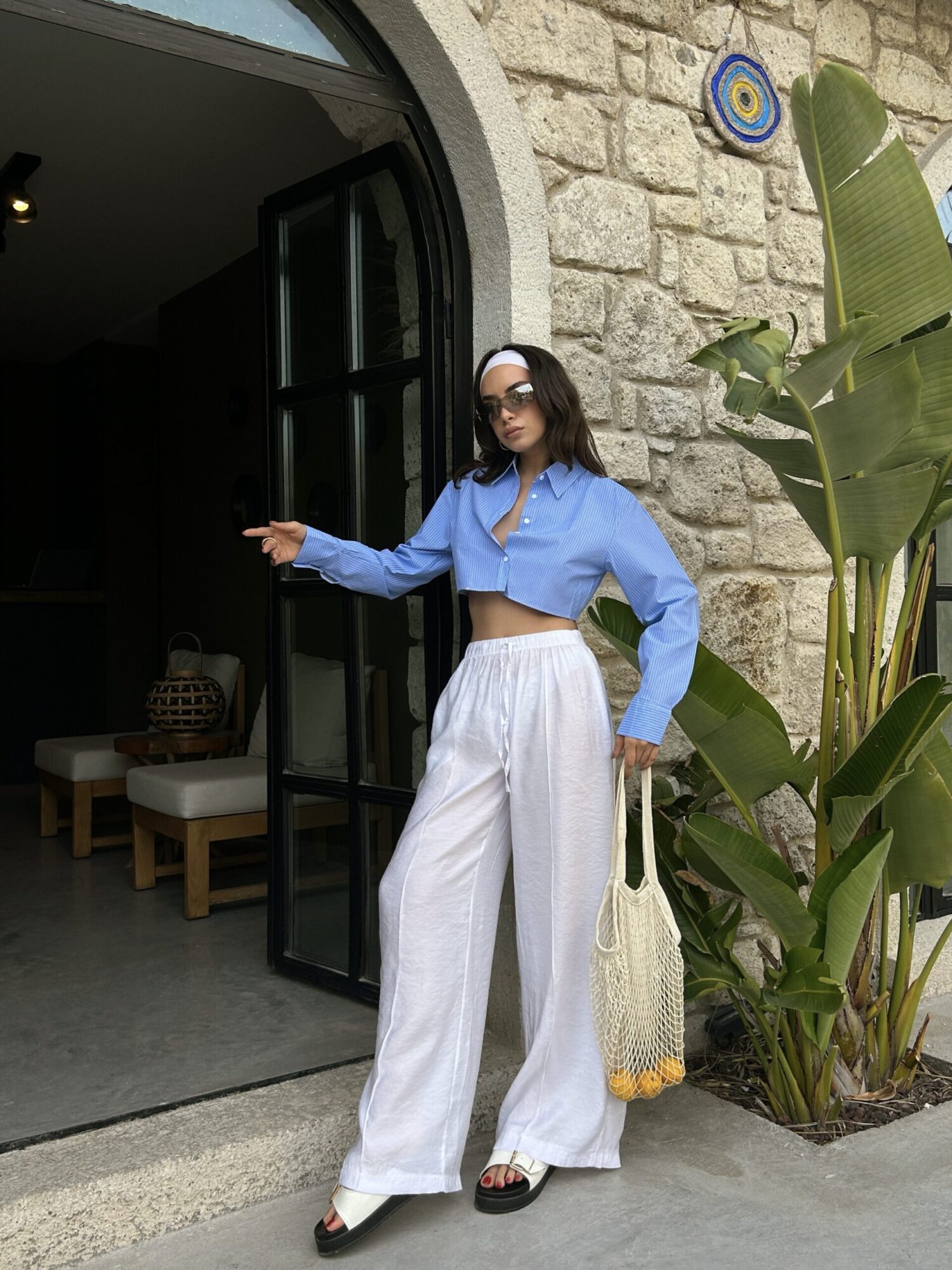 100% Modal Waist Elastic Front Seam Detailed Wide Cut Pants 29109 - First Angels - Globality Store - Women Clothes Wholesale Turkey