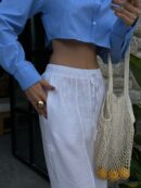 100% Modal Waist Elastic Front Seam Detailed Wide Cut Pants 29109 - First Angels - Globality Store - Women Clothes Wholesale Turkey