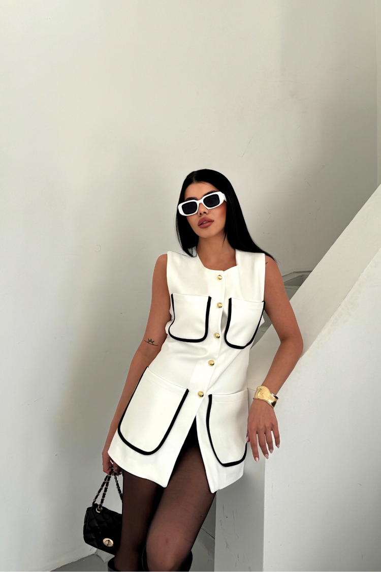 Large Pocket Biye Detailed Vest