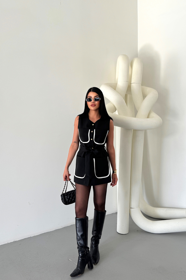 Large Pocket Biye Detailed Vest