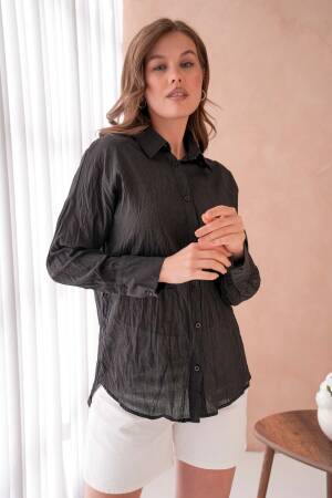 100% Cotton Slim Voile Frill Shirt 29034 - First Angels - Globality Store - Women Clothes Wholesale Turkey
