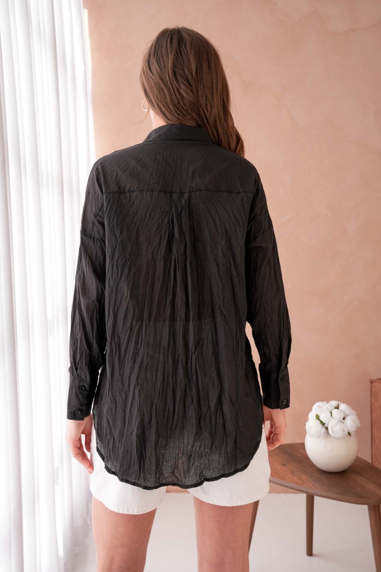100% Cotton Slim Voile Frill Shirt 29034