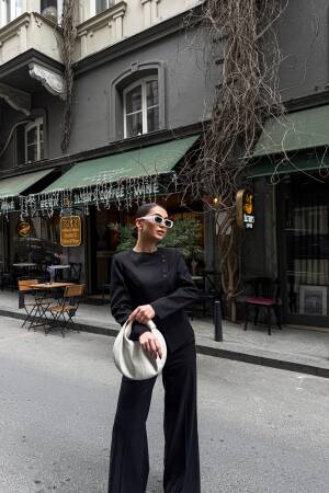 Asymmetric Buttoned Wadded Jacket Pants Set - Ouz Fashion - Globality Store - Women Clothes Wholesale Turkey