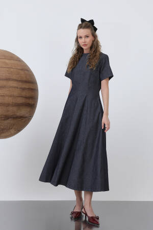 Women's Denim Open Midi Dress - SOUL - Globality Store - Women Clothes Wholesale Turkey