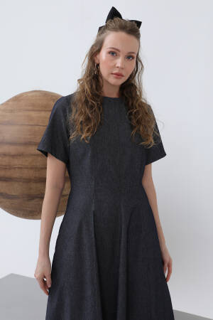 Women's Denim Open Midi Dress - SOUL - Globality Store - Women Clothes Wholesale Turkey