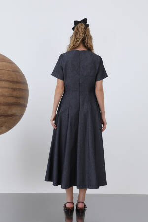 Women's Denim Open Midi Dress - SOUL - Globality Store - Women Clothes Wholesale Turkey