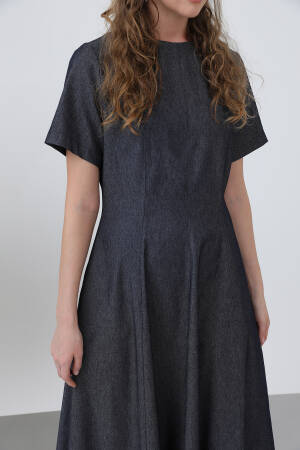 Women's Denim Open Midi Dress - SOUL - Globality Store - Women Clothes Wholesale Turkey