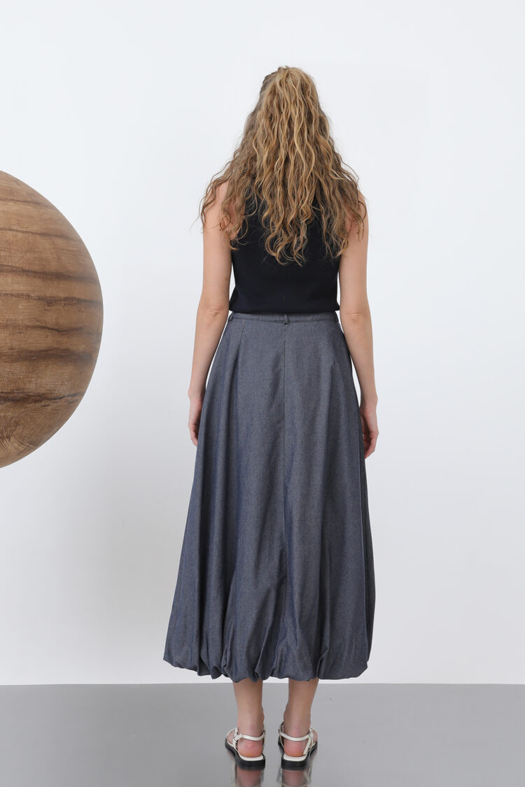 Denim Balloon Skirt
