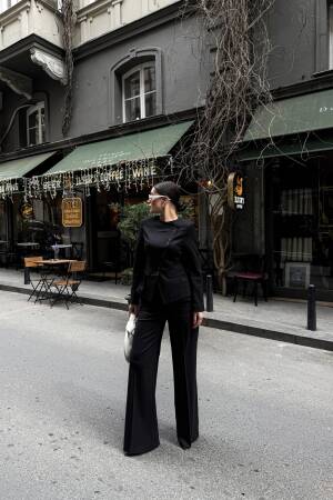 Asymmetric Buttoned Wadded Jacket Pants Set - Ouz Fashion - Globality Store - Women Clothes Wholesale Turkey