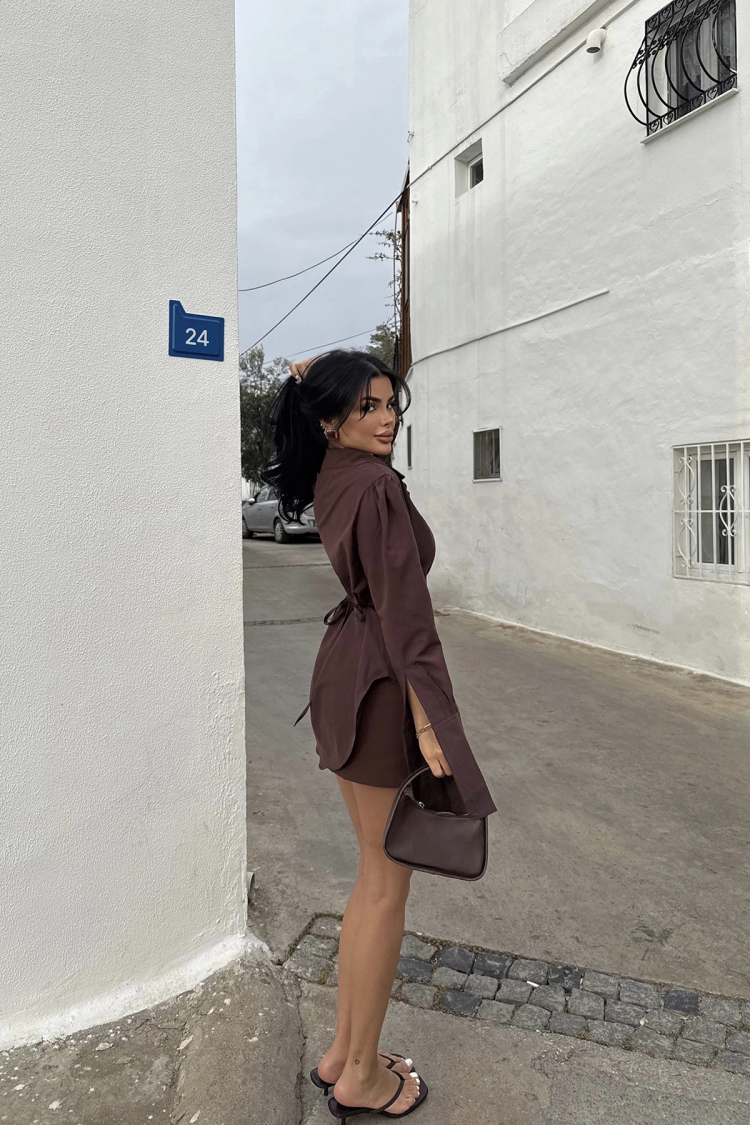 Brown Front Buttoned Shirt