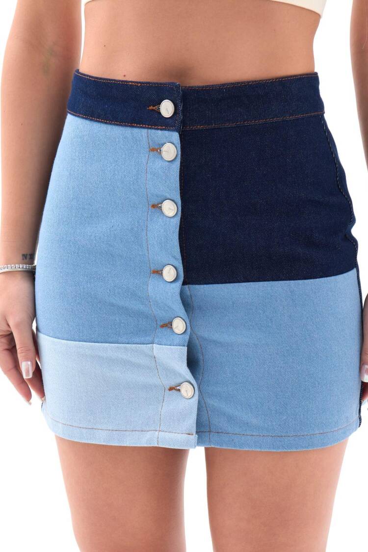 Denim Skirt - Blue