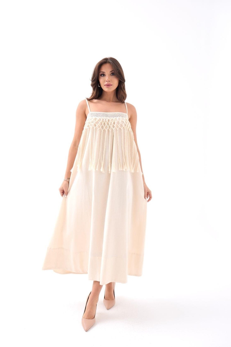 Dress - Beige - Fame - Globality Store - Women Clothes Wholesale Turkey