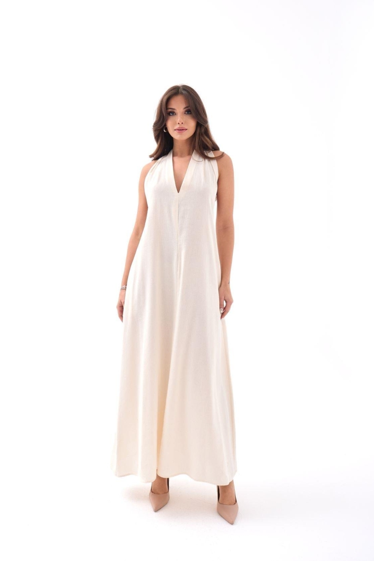 Dress - Beige - Fame - Globality Store - Women Clothes Wholesale Turkey