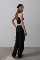 Palazzo Pants With Belt -And White - Reyon - Globality Store - Women Clothes Wholesale Turkey