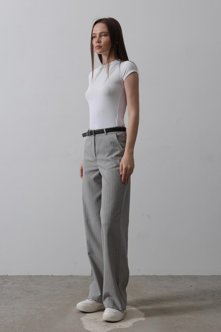 Palazzo Pants With Belt - -white