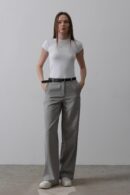Palazzo Pants With Belt - -white - Reyon - Globality Store - Women Clothes Wholesale Turkey