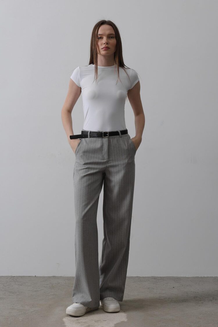 Palazzo Pants With Belt - -white - Reyon - Globality Store - Women Clothes Wholesale Turkey