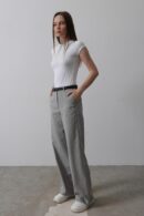 Palazzo Pants With Belt - -white - Reyon - Globality Store - Women Clothes Wholesale Turkey
