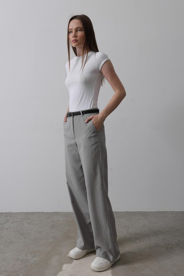 Palazzo Pants With Belt - -white