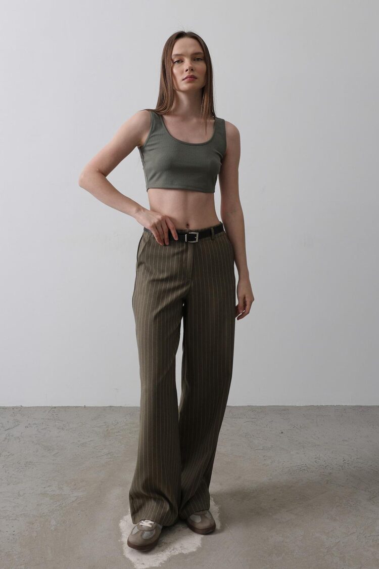 Palazzo Pants With Belt - -white