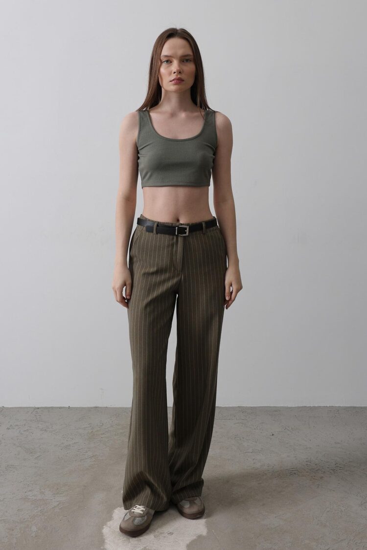 Palazzo Pants With Belt - -white