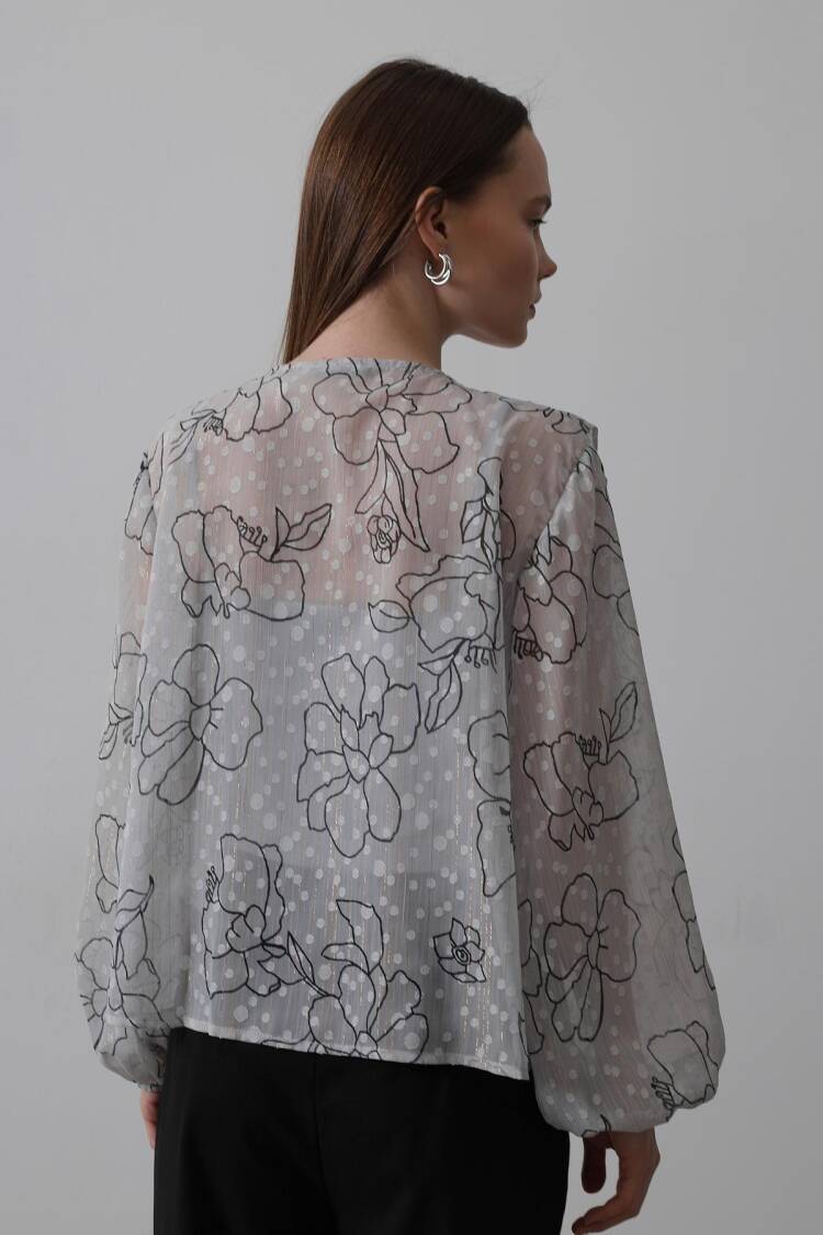 Silvery Ruffle Shirt