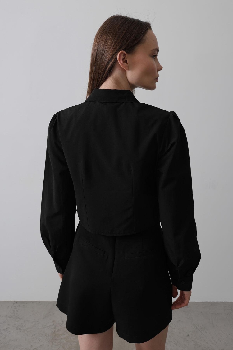 Front Contrast Bow Shirt
