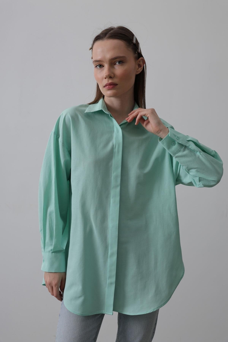 Long Sleeve Shirt - Reyon - Globality Store - Women Clothes Wholesale Turkey