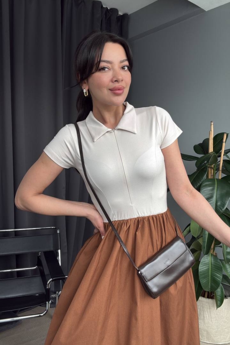 Dress - Multicolored - ESPADA - Globality Store - Women Clothes Wholesale Turkey