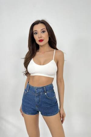 Denim Shorts - Blue - Fame - Globality Store - Women Clothes Wholesale Turkey