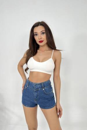 Denim Shorts - Blue - Fame - Globality Store - Women Clothes Wholesale Turkey