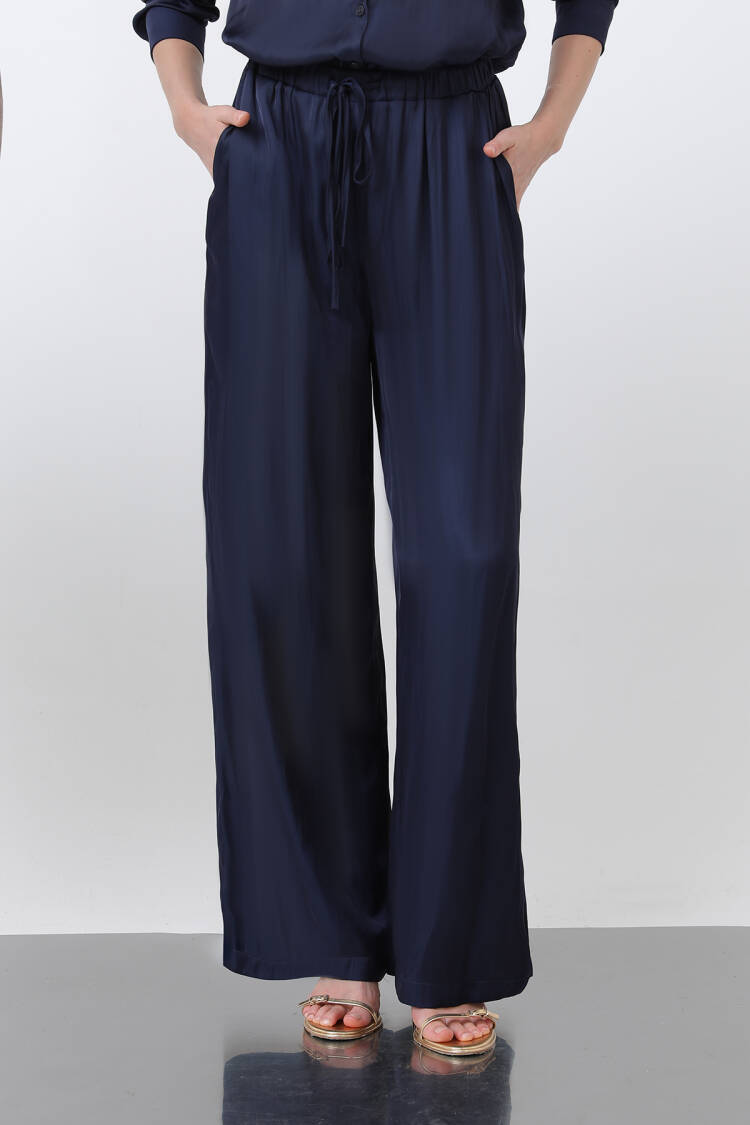 Women's Satin Tie Waist Pants