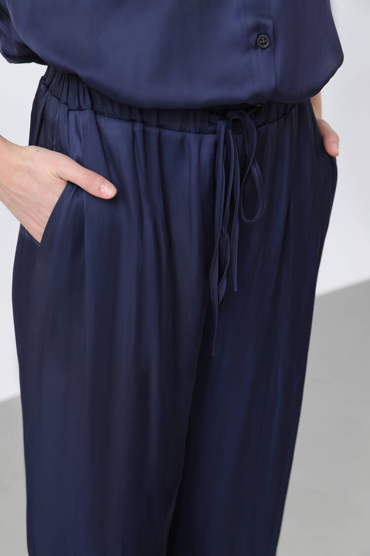 Women's Satin Tie Waist Pants