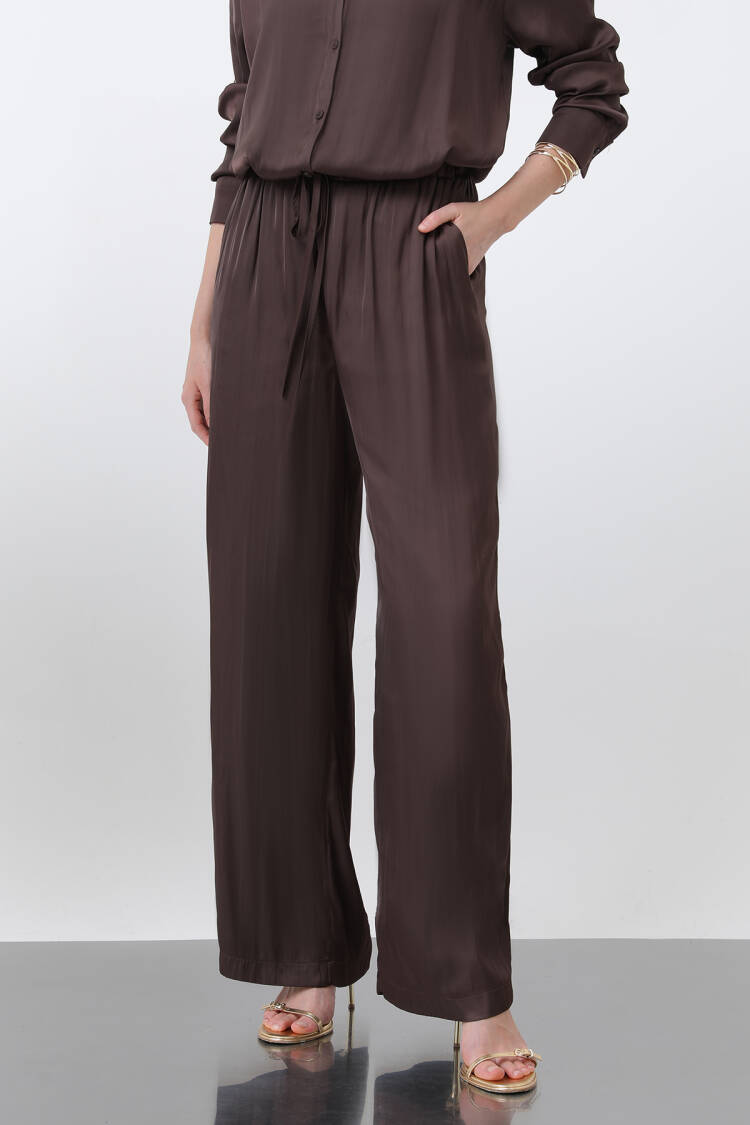 Women's Satin Tie Waist Pants