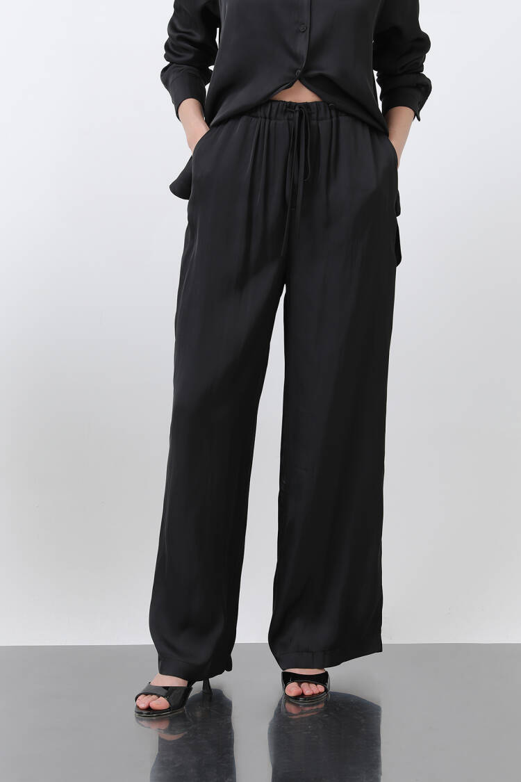 Women's Satin Tie Waist Pants