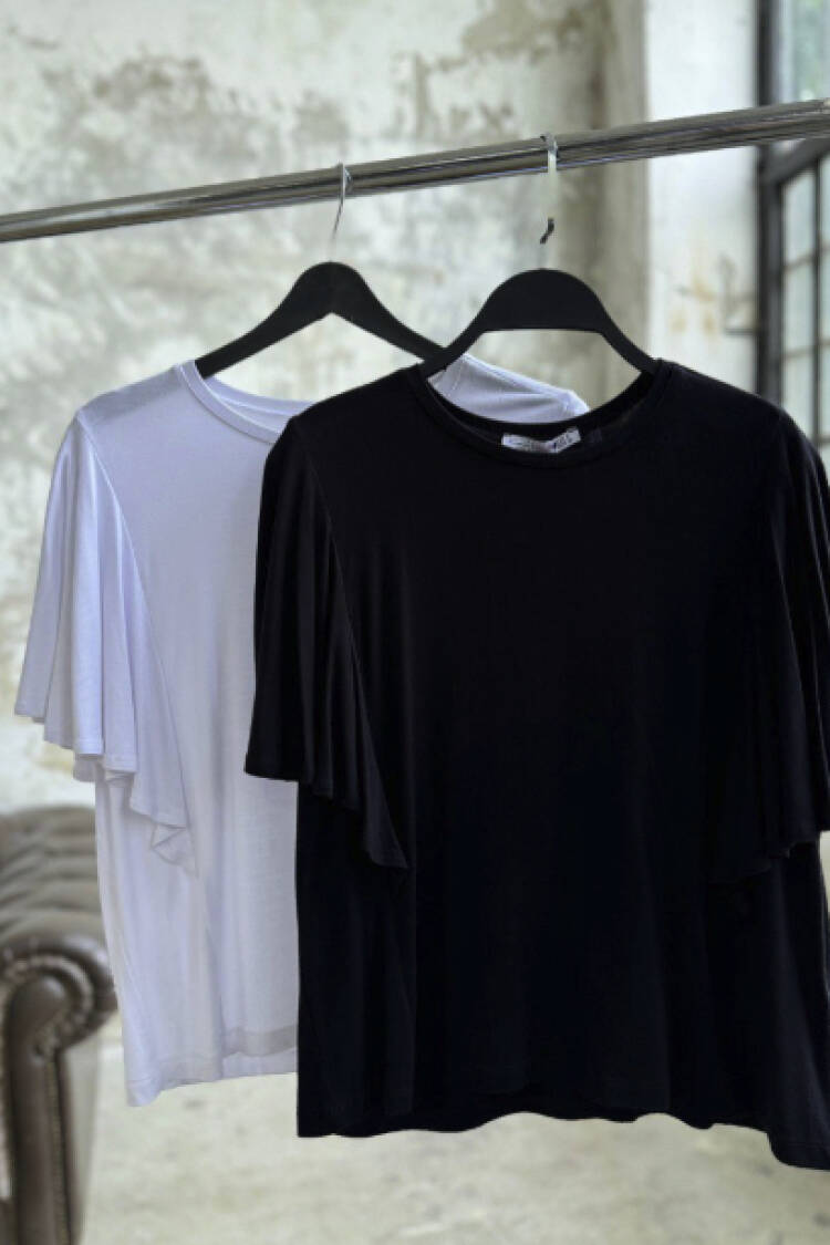 Tshirt Sleeves With Ruffles - Cream Rouge - Globality Store - Women Clothes Wholesale Turkey