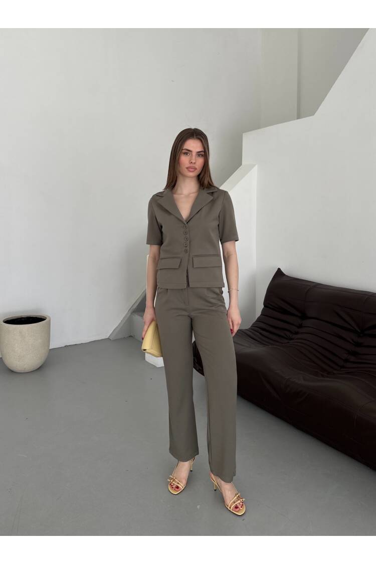 Polyviscose Half Sleeve Suit - My Fashion - Globality Store - Women Clothes Wholesale Turkey