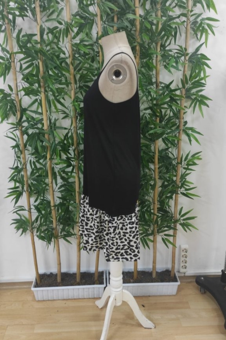 Women's Rope Detailed Short Dress Hanger Round Neck Viscose Skirt Suprem Dress - Black