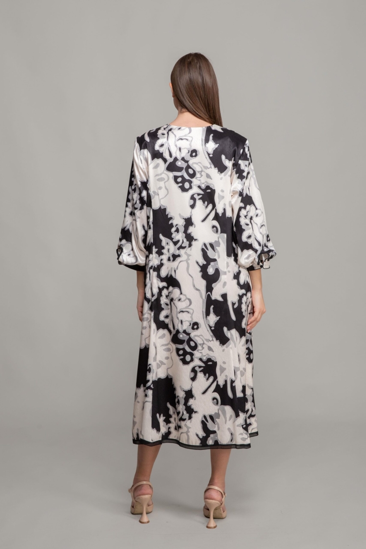 V Neck Ruffle Empirme Dress