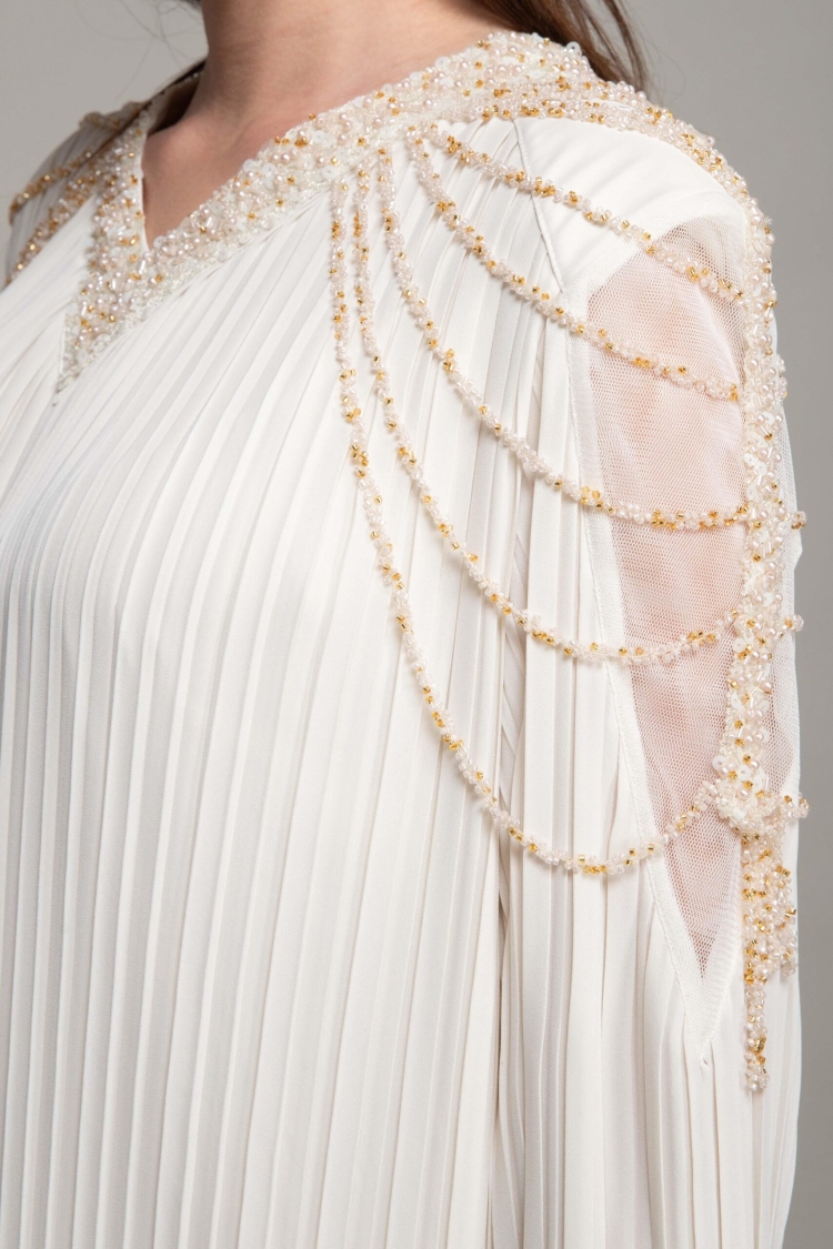 V Neck Venus Pleated Dress