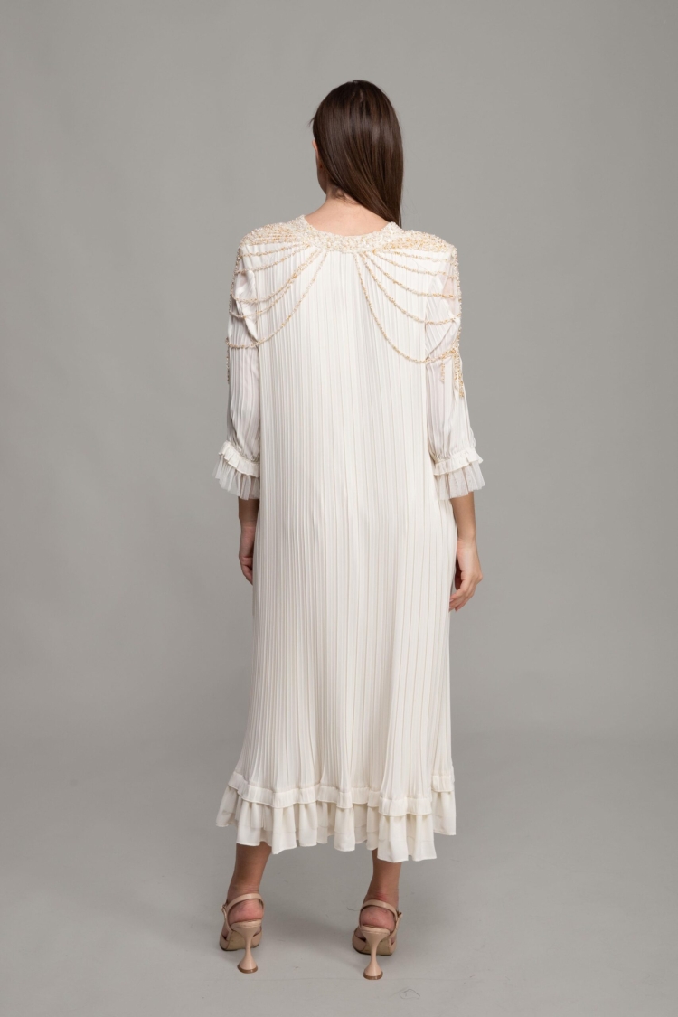 V Neck Venus Pleated Dress