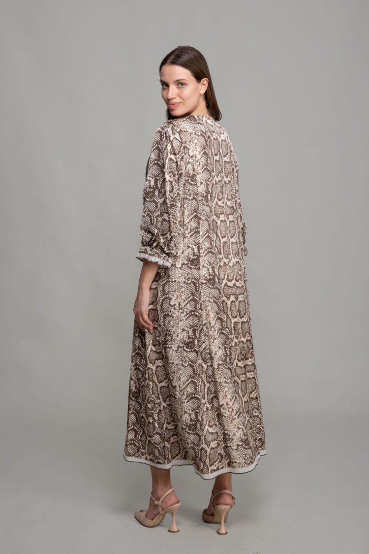 Ruffle Collar Jacquard Empirme Dress